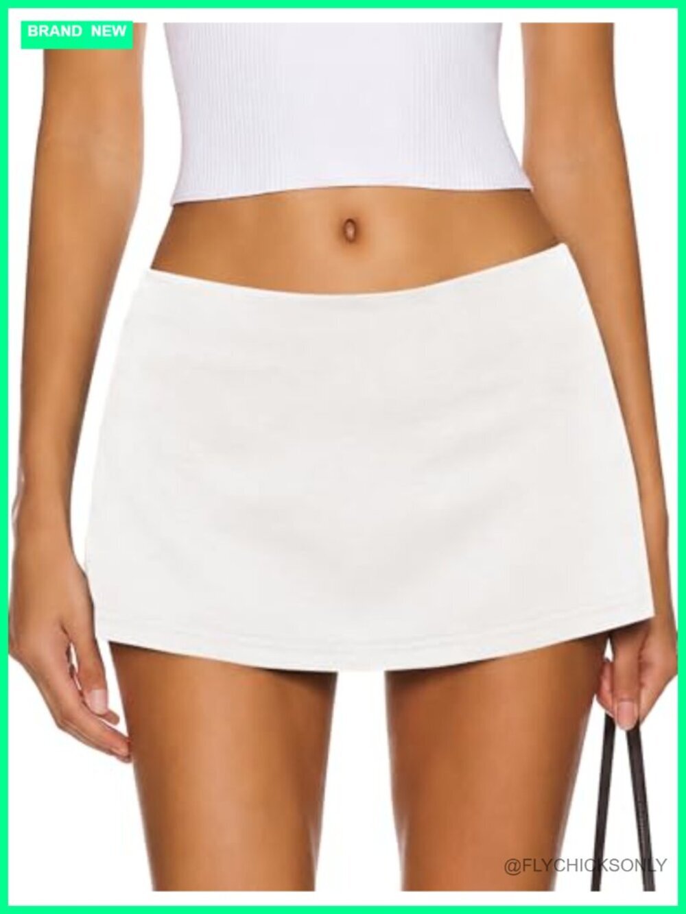 Low Rise Micro Mini Skort with Built-in Shorts Y2K Stretchy Skirt